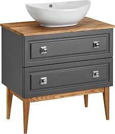 ASB-Woodline Мебель для ванной Каталина 80 grey – фотография-7